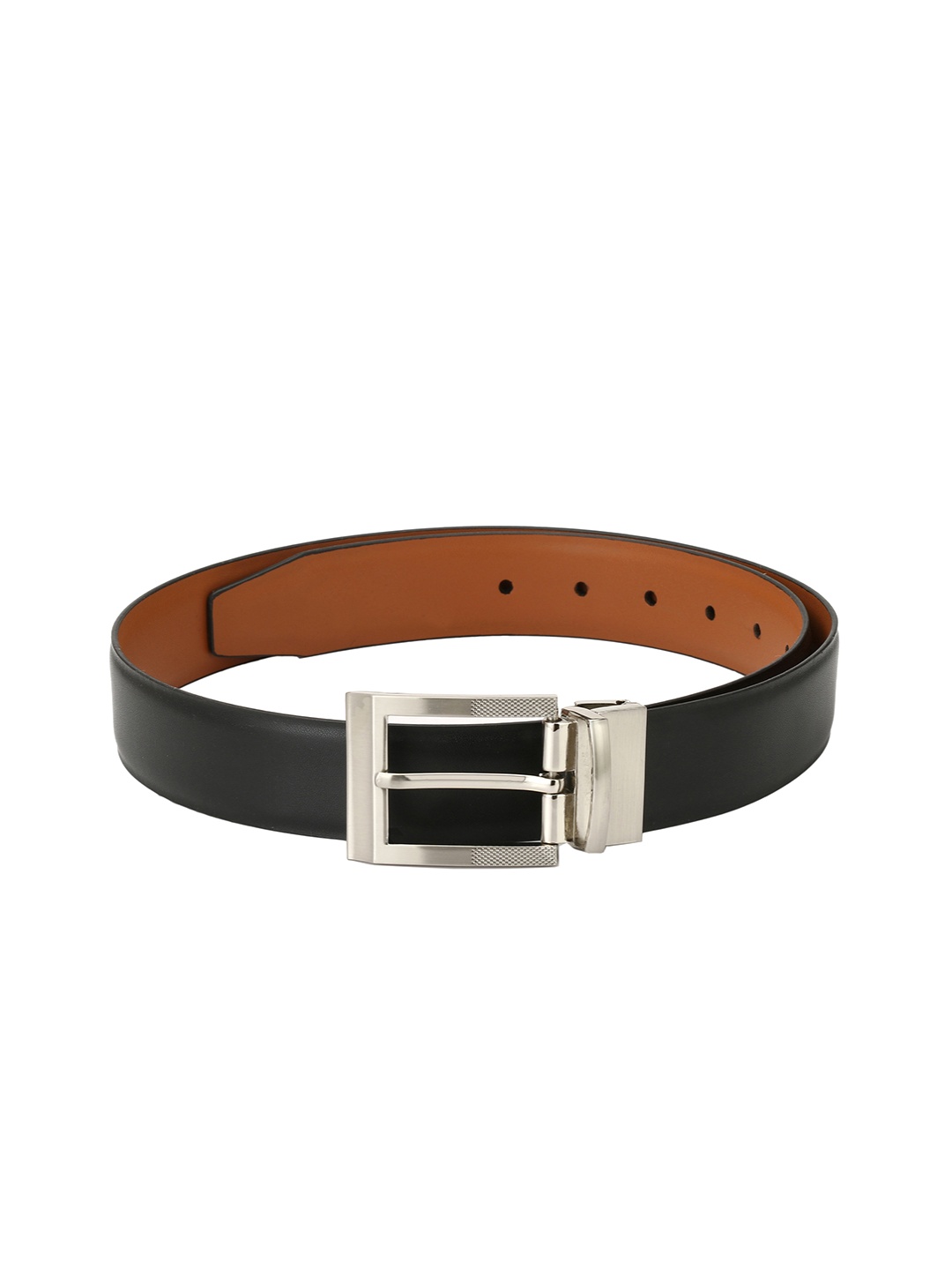 

Pacific Gold Men Black & Tan Solid Reversible Belt