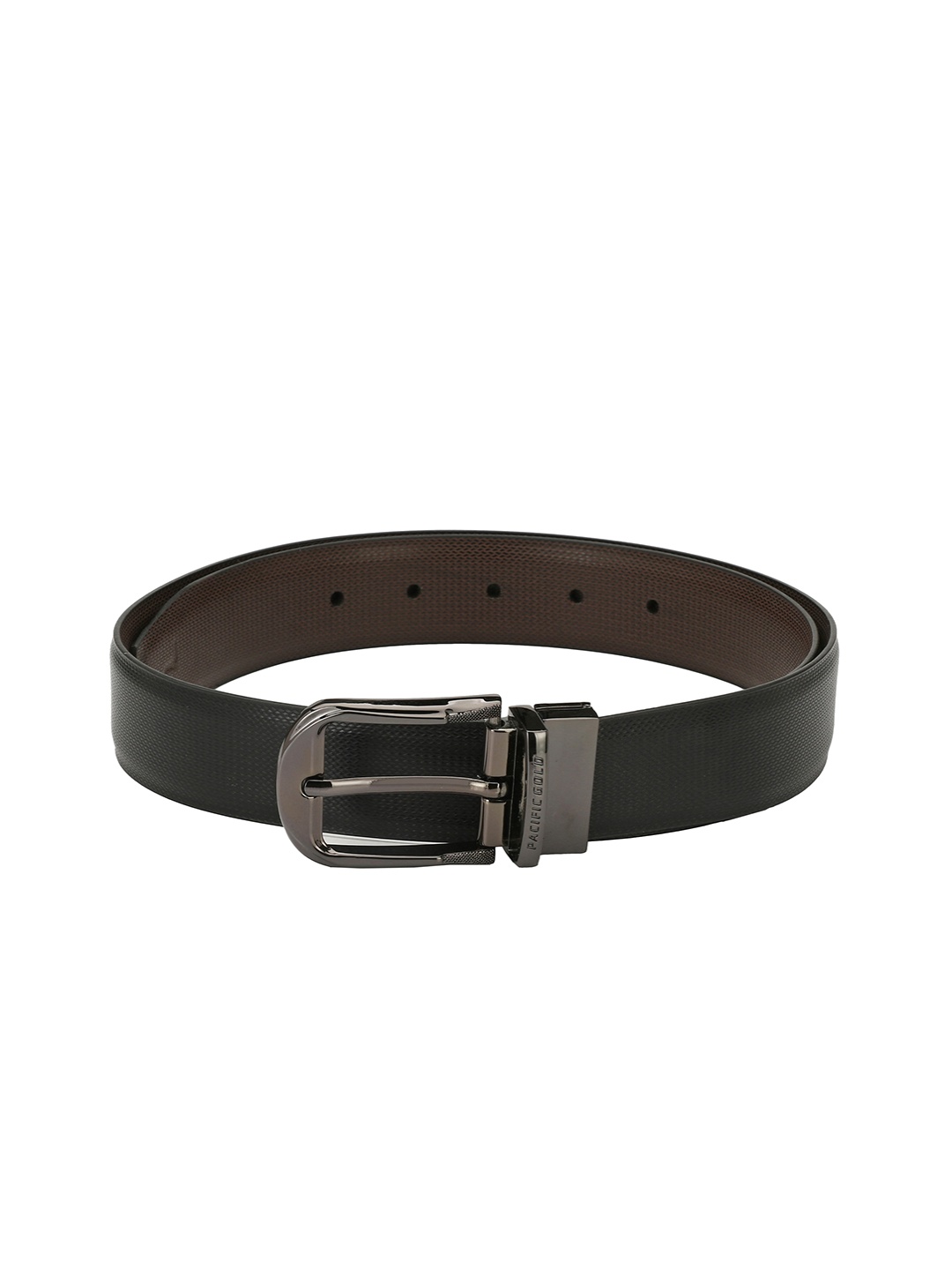 

Pacific Gold Men Black & Brown Solid Reversible Belt