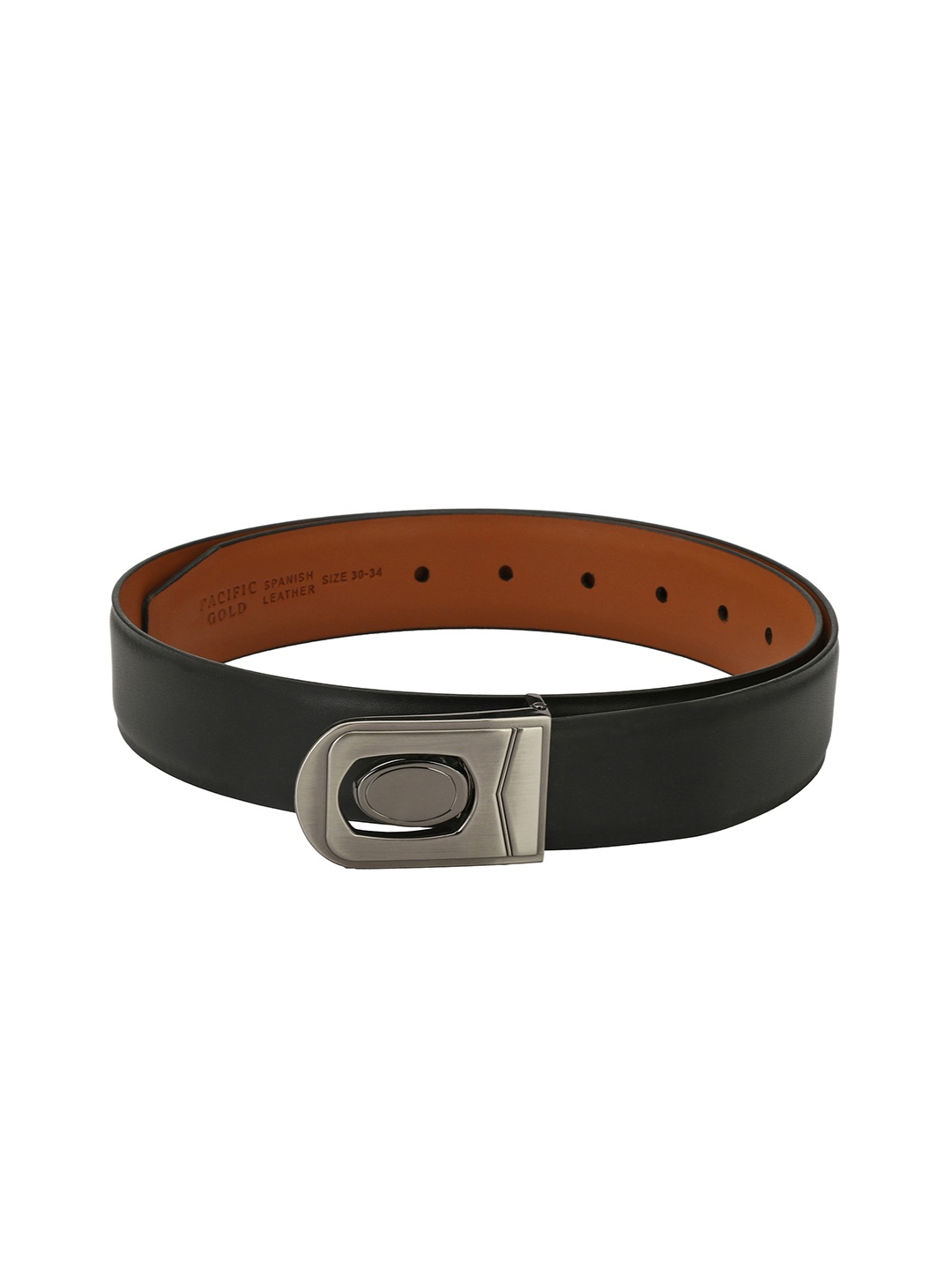 

Pacific Gold Men Black & Tan Solid Reversible Belt