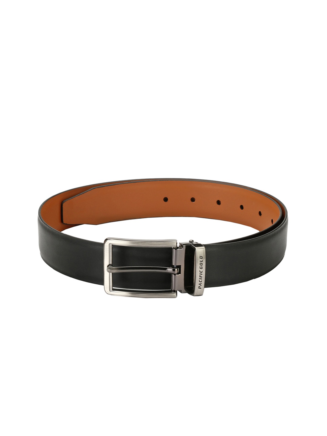 

Pacific Gold Men Black & Brown Solid Reversible Belt
