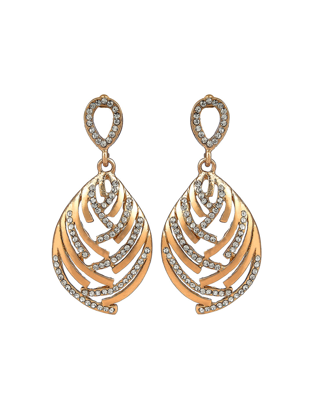 

Crunchy Fashion Gold-Toned Contemporary Drop Earrings