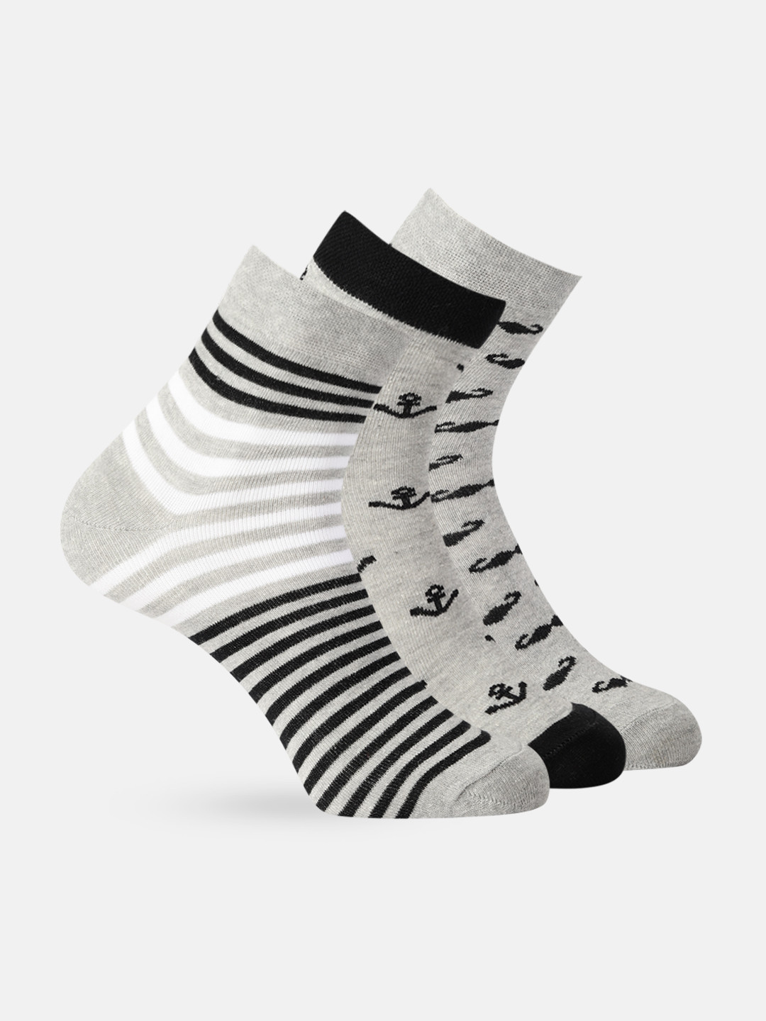 

Mast & Harbour Men Set of 3 Grey Melange Socks