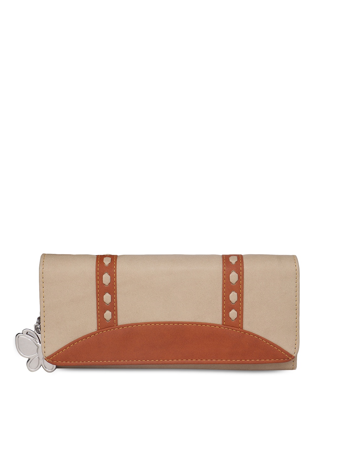 

Butterflies Women Beige & Tan Solid Two Fold Wallet