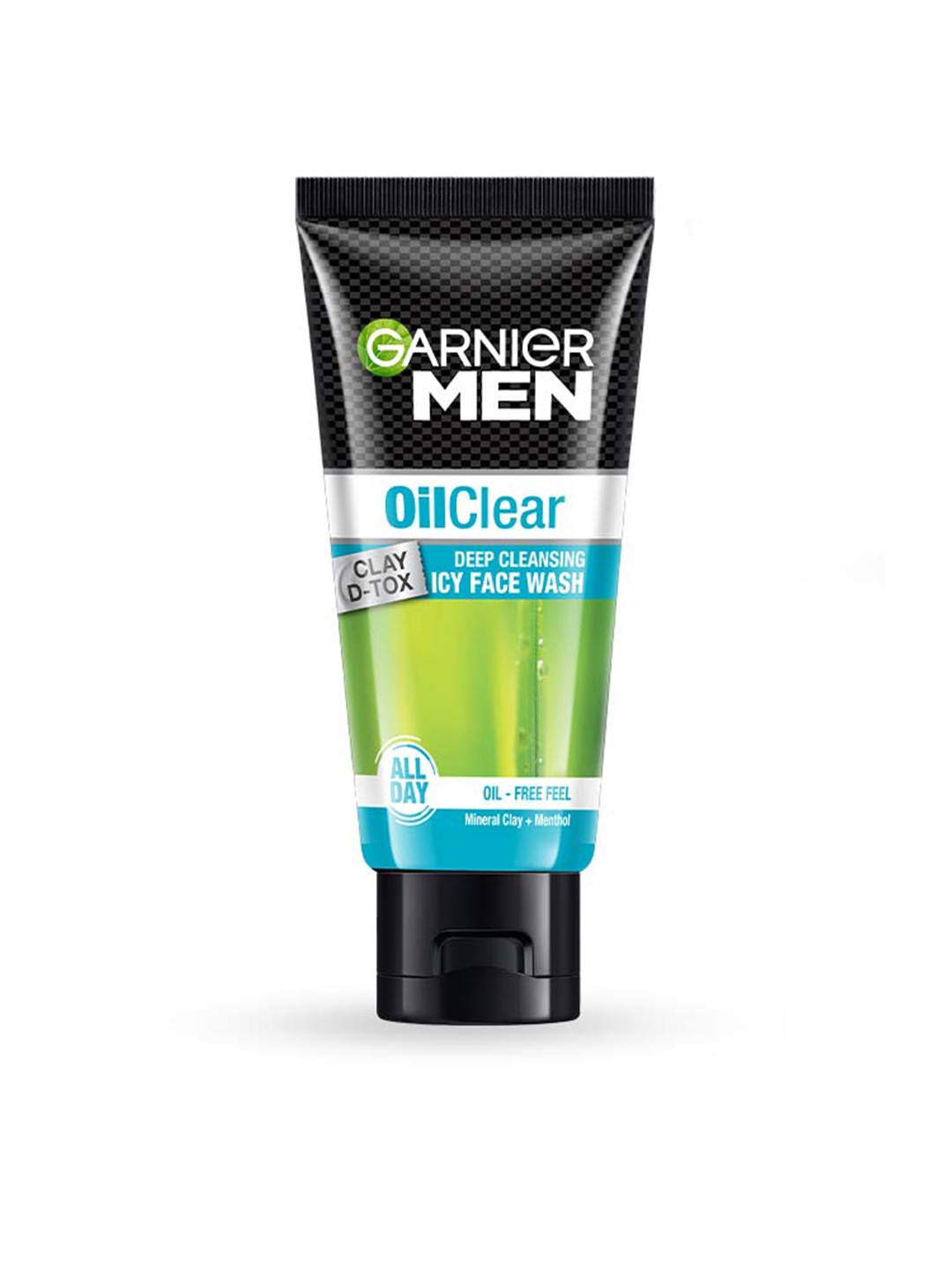 

Garnier Men Oil Clear Clay D-Tox Deep Cleansing Icy Face Wash 50 gm, Black