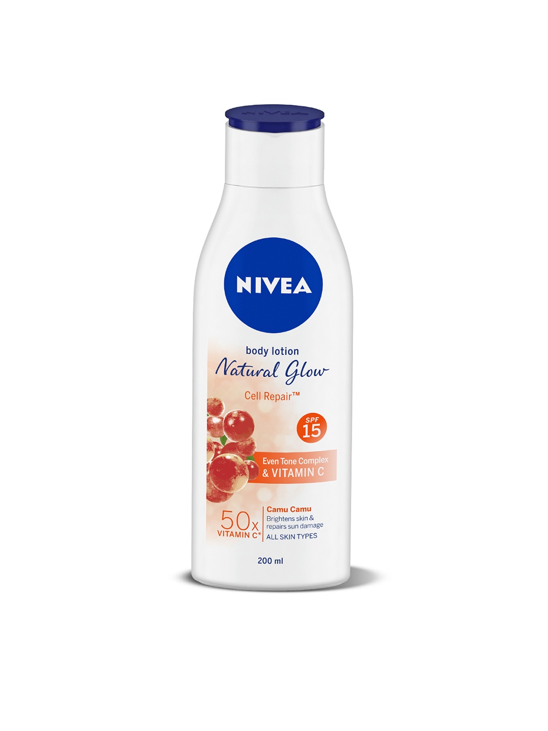 

Nivea Body Lotion SPF 15 Natural Glow Cell Repair 50x Vitamin C - 200 ml, White