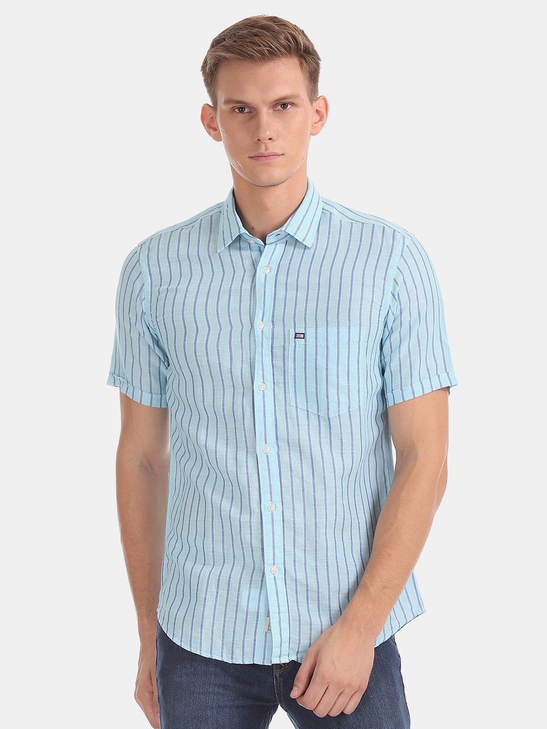 

Arrow Sport Men Blue Sport Regular Fit Striped Casual Shirt