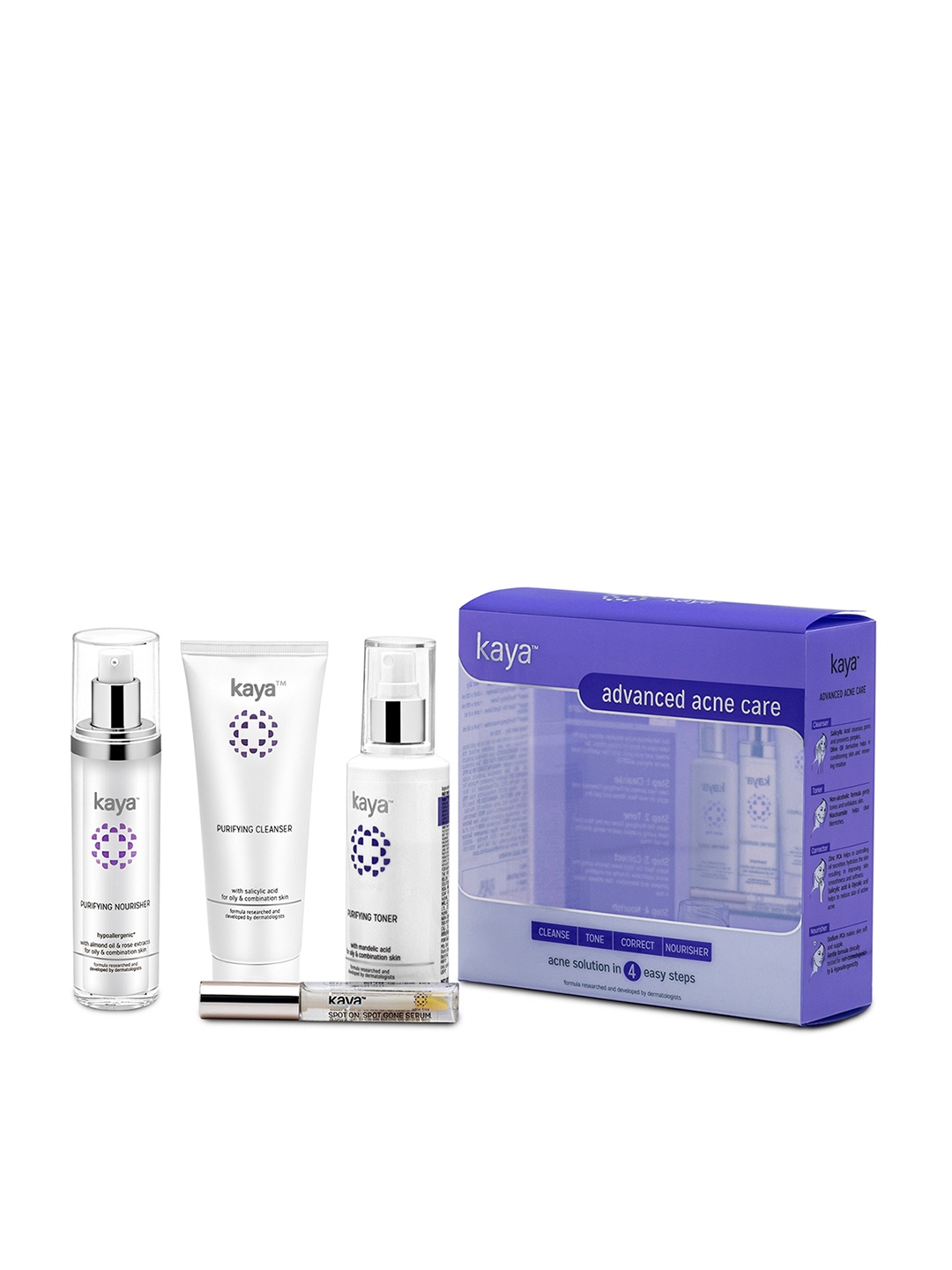 

Kaya Advanced Acne Care Kit For Oily & Combination Skin, Purple