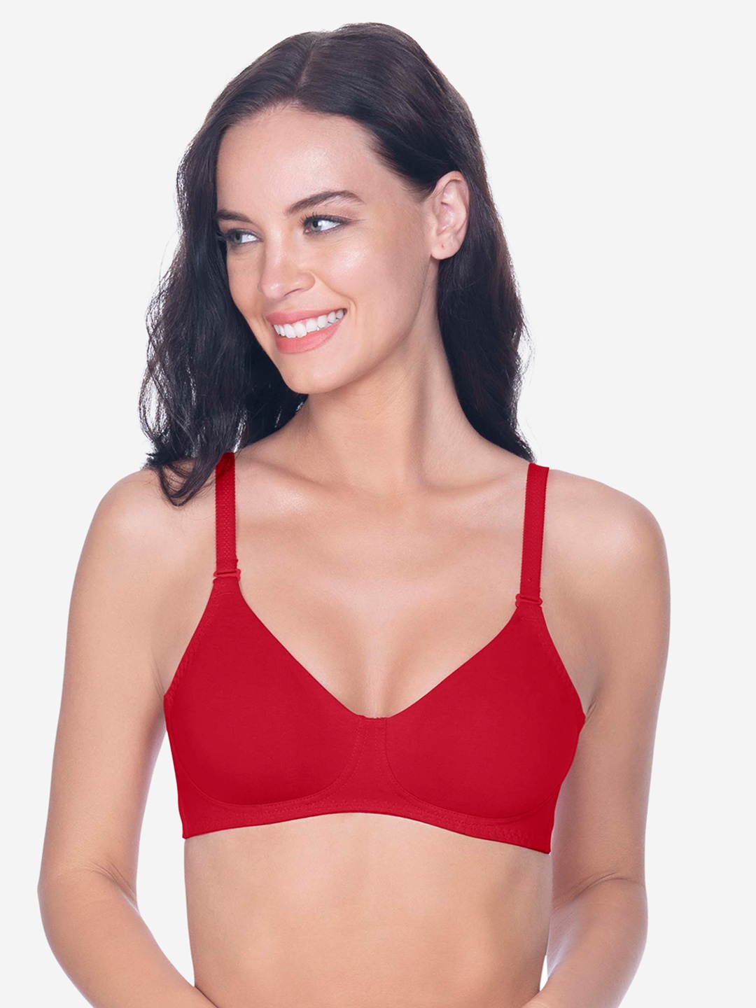 

Amante Solid Non Padded Wirefree Super Support Bra - BRA10420, Red