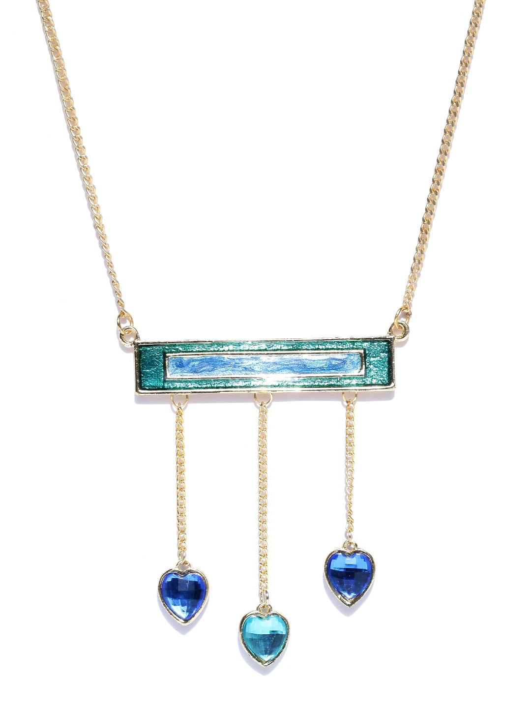 

Crunchy Fashion Gold-Toned & Blue Enamelled Necklace
