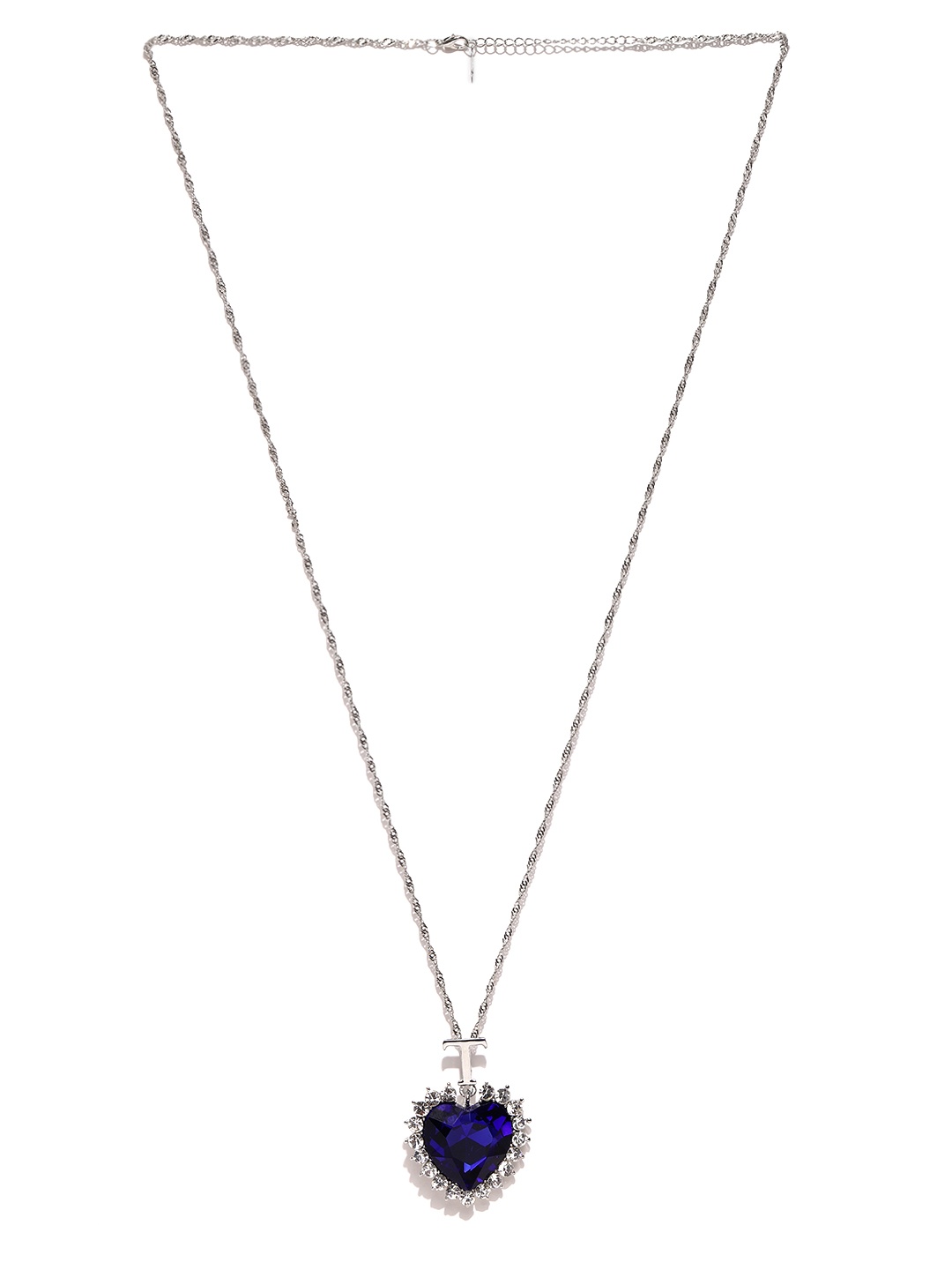

Crunchy Fashion Silver-Toned & Blue Titanic Inspired Pendant with Chain