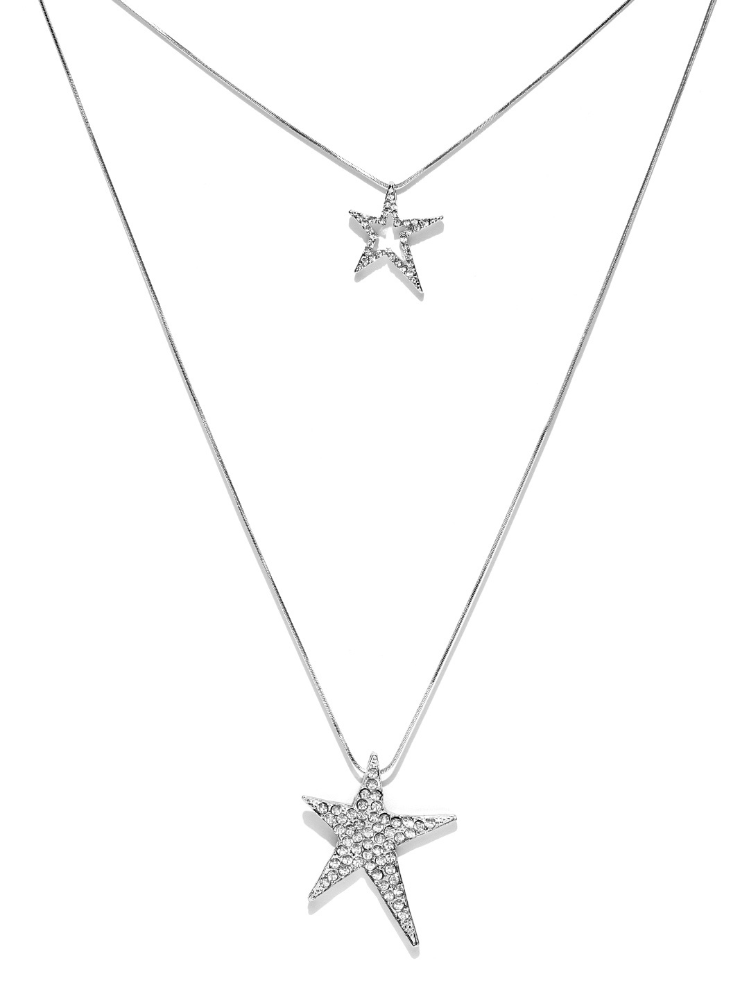 

Crunchy Fashion Silver-Toned Star-Shaped Necklace