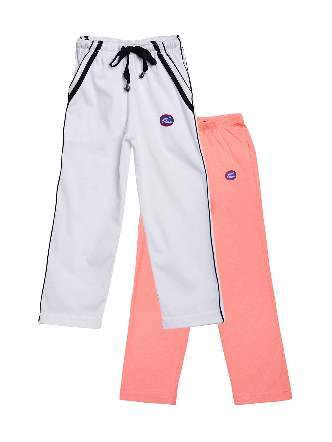

VIMAL JONNEY Boys Pack Of 2 Slim Fit Track Pants, White