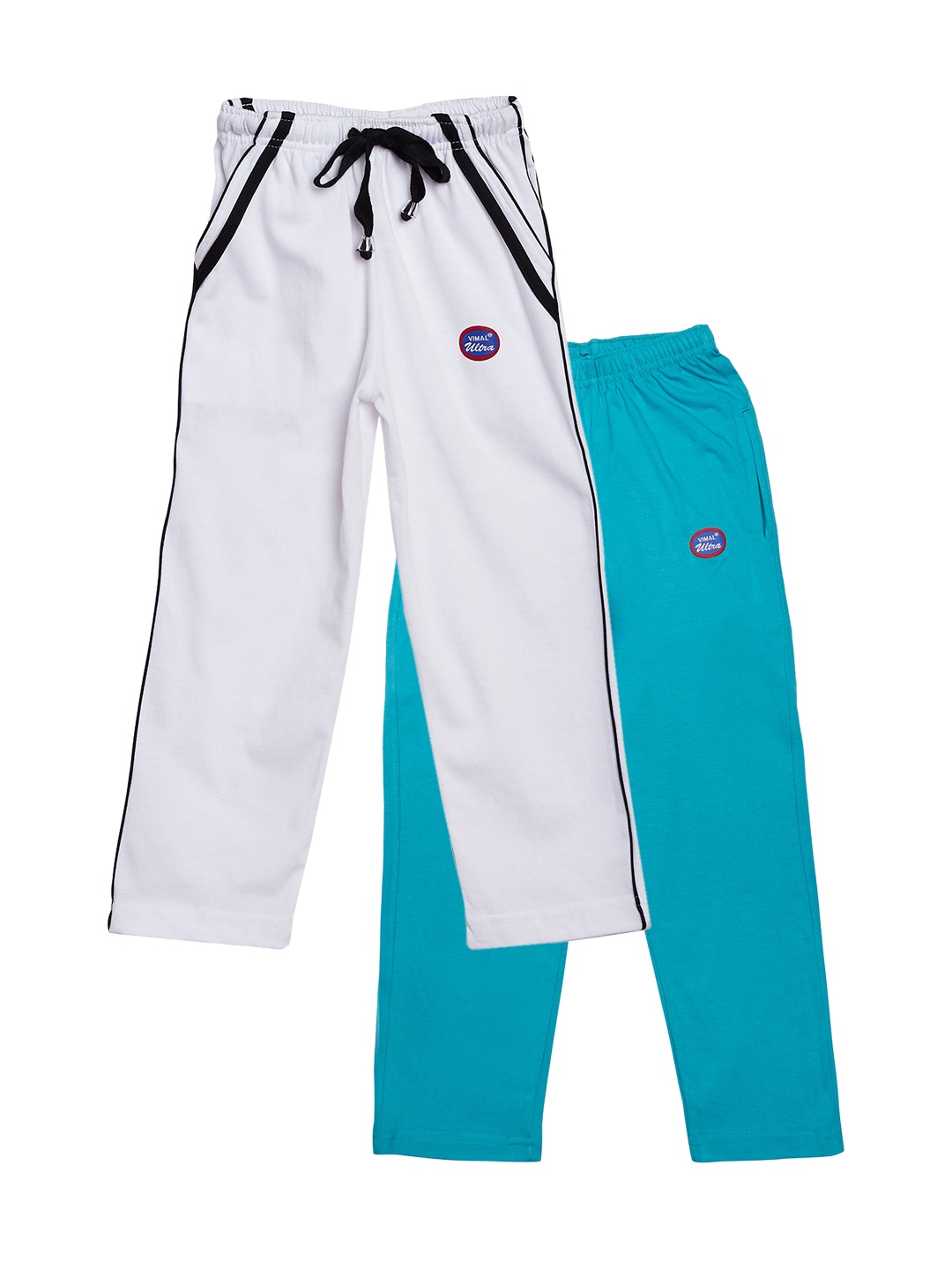 

VIMAL JONNEY Boys Pack Of 2 Slim Fit Track Pants, White