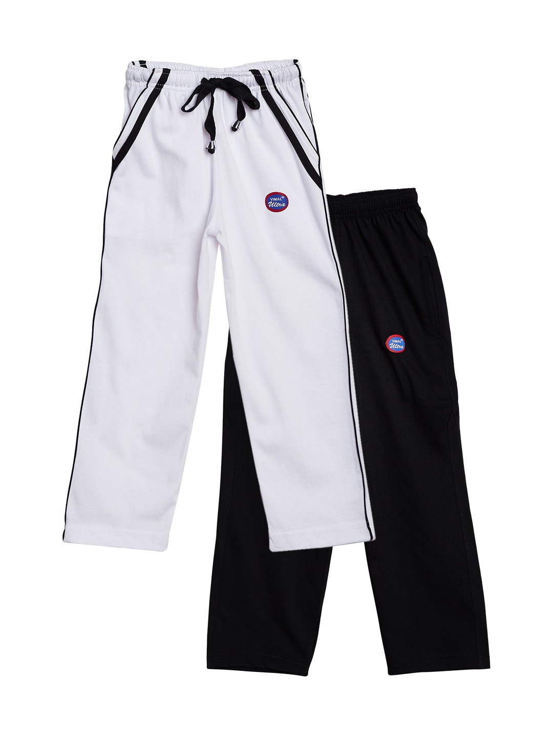 

VIMAL JONNEY Boys Pack Of 2 Slim Fit Track Pants, White