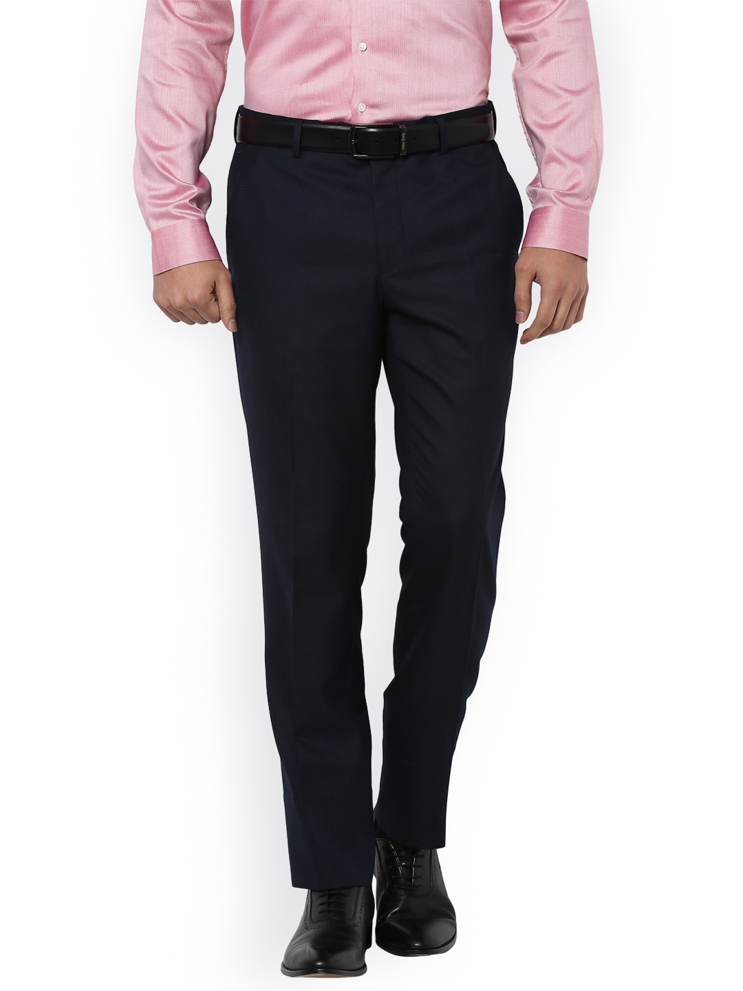 

Van Heusen Men Black Slim Fit Solid Formal Trousers