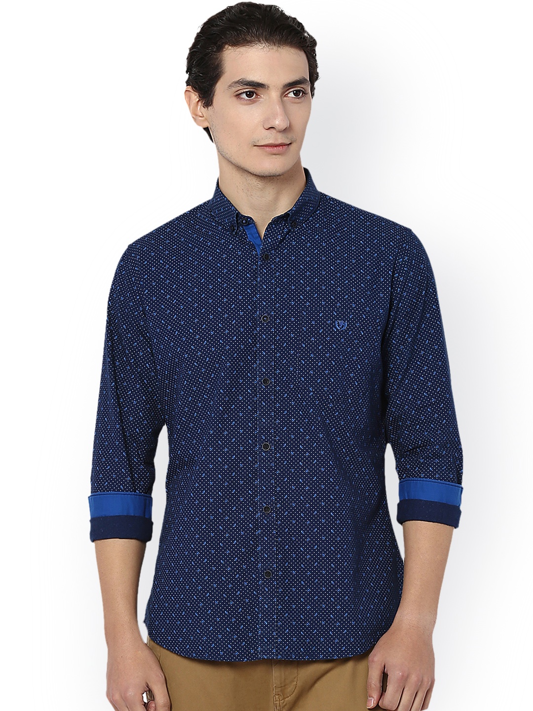 

Van Heusen Men Blue Slim Fit Printed Casual Shirt