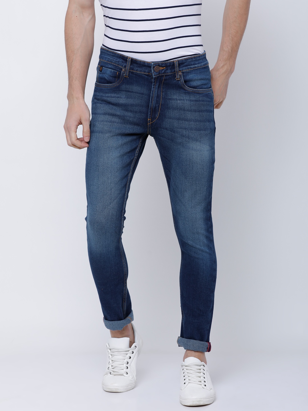

LOCOMOTIVE Men Blue Slim Fit Mid-Rise Clean Look Stretchable Jeans