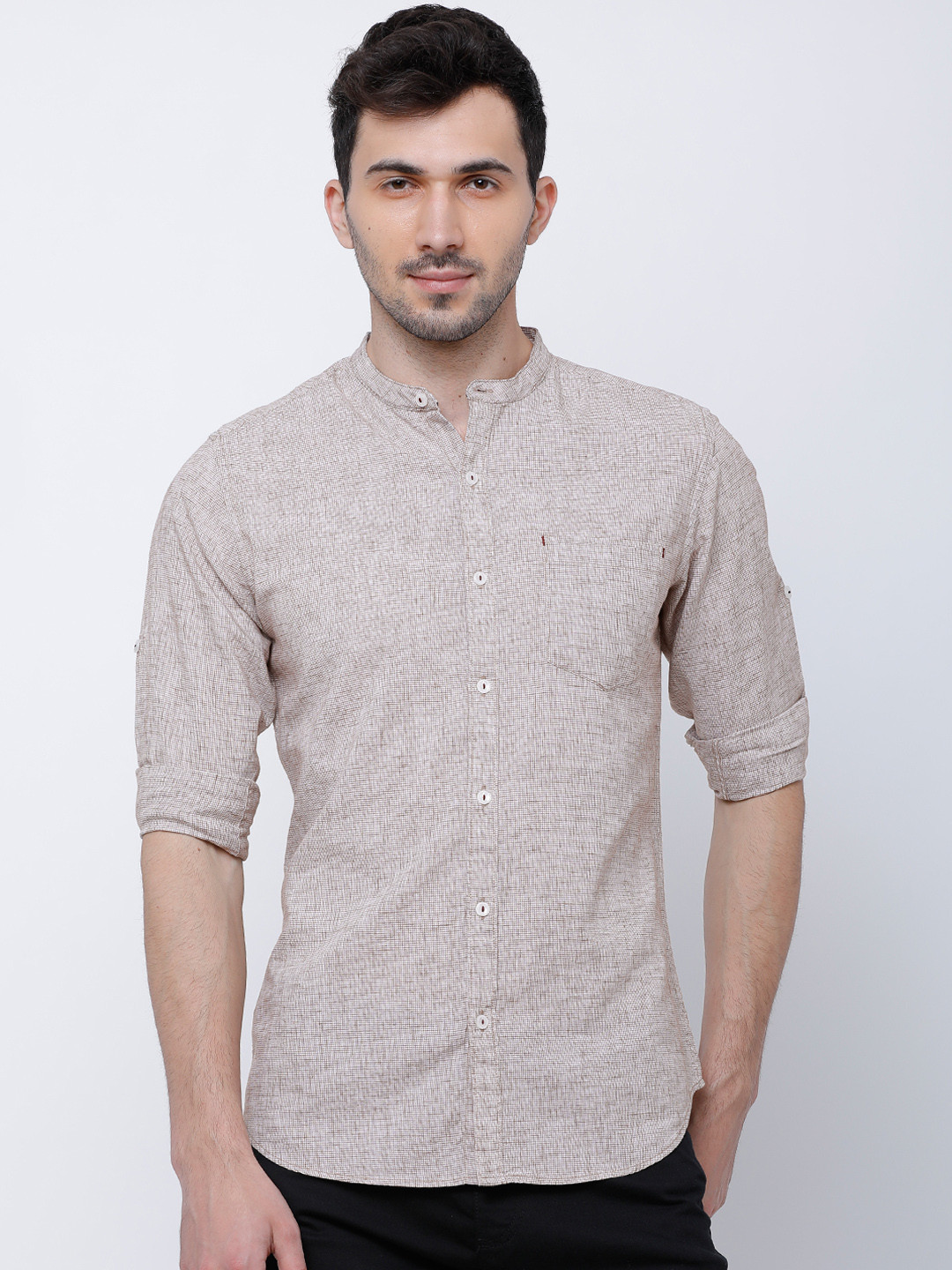 

LOCOMOTIVE Men Brown Slim Fit Checked Casual Shirt