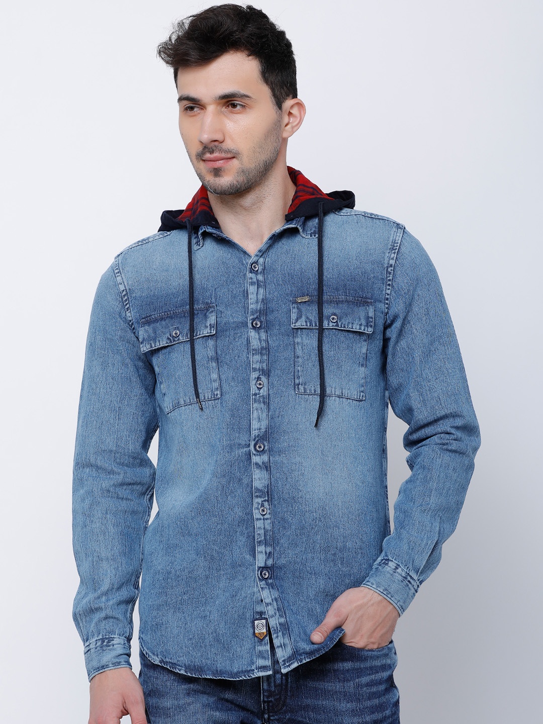 

LOCOMOTIVE Men Blue Slim Fit Faded Casual Shirt