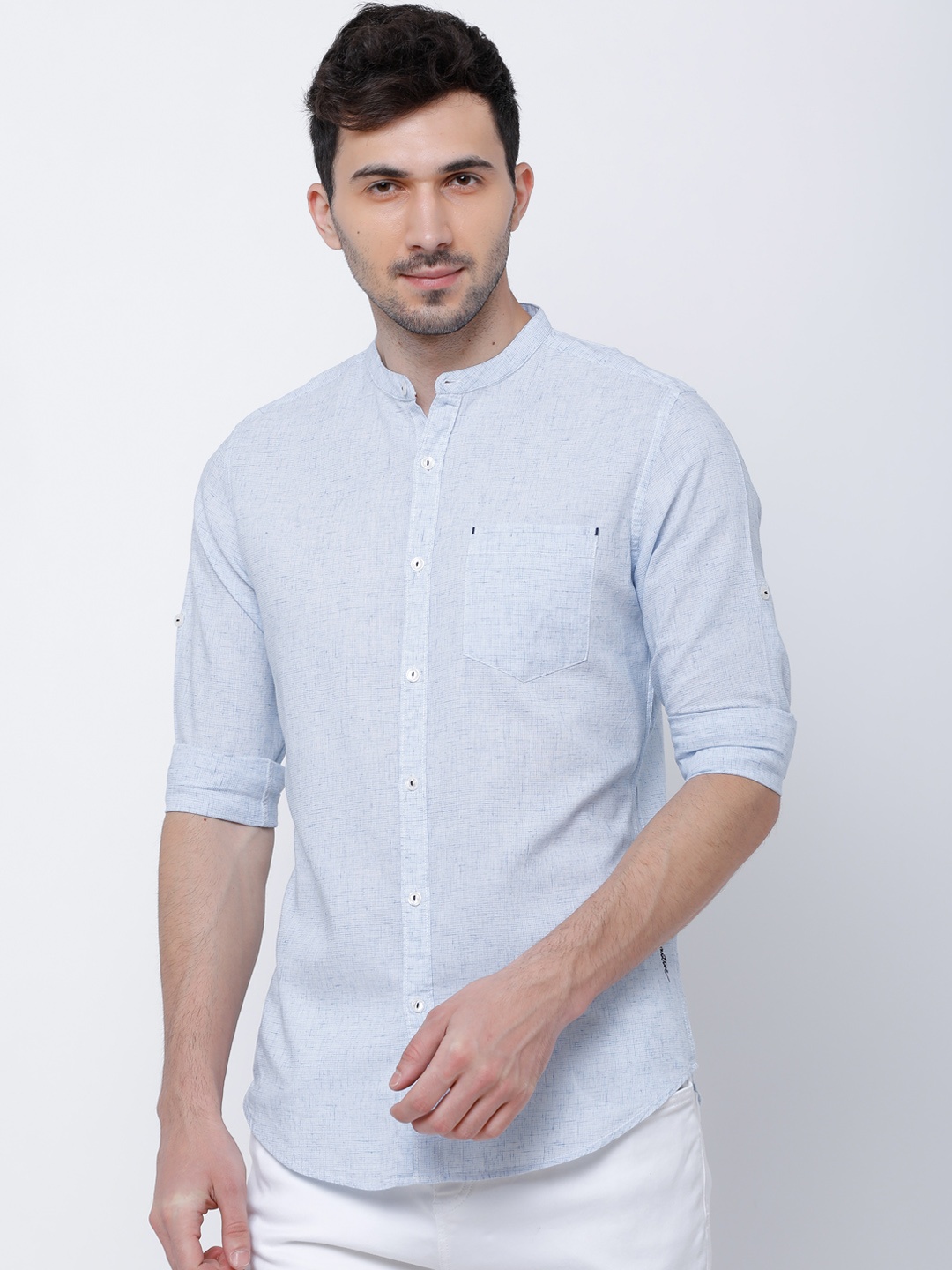 

LOCOMOTIVE Men Blue Slim Fit Checked Casual Shirt
