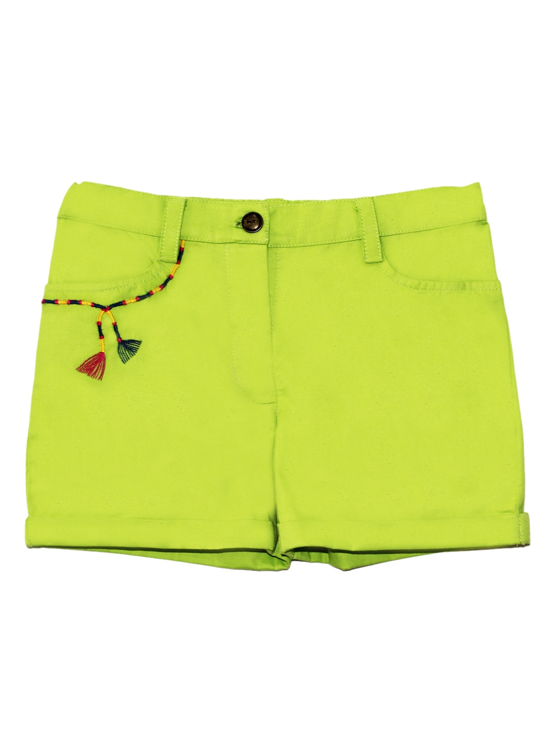 

My Little Lambs Girls Lime Green Solid Regular Fit Regular Shorts