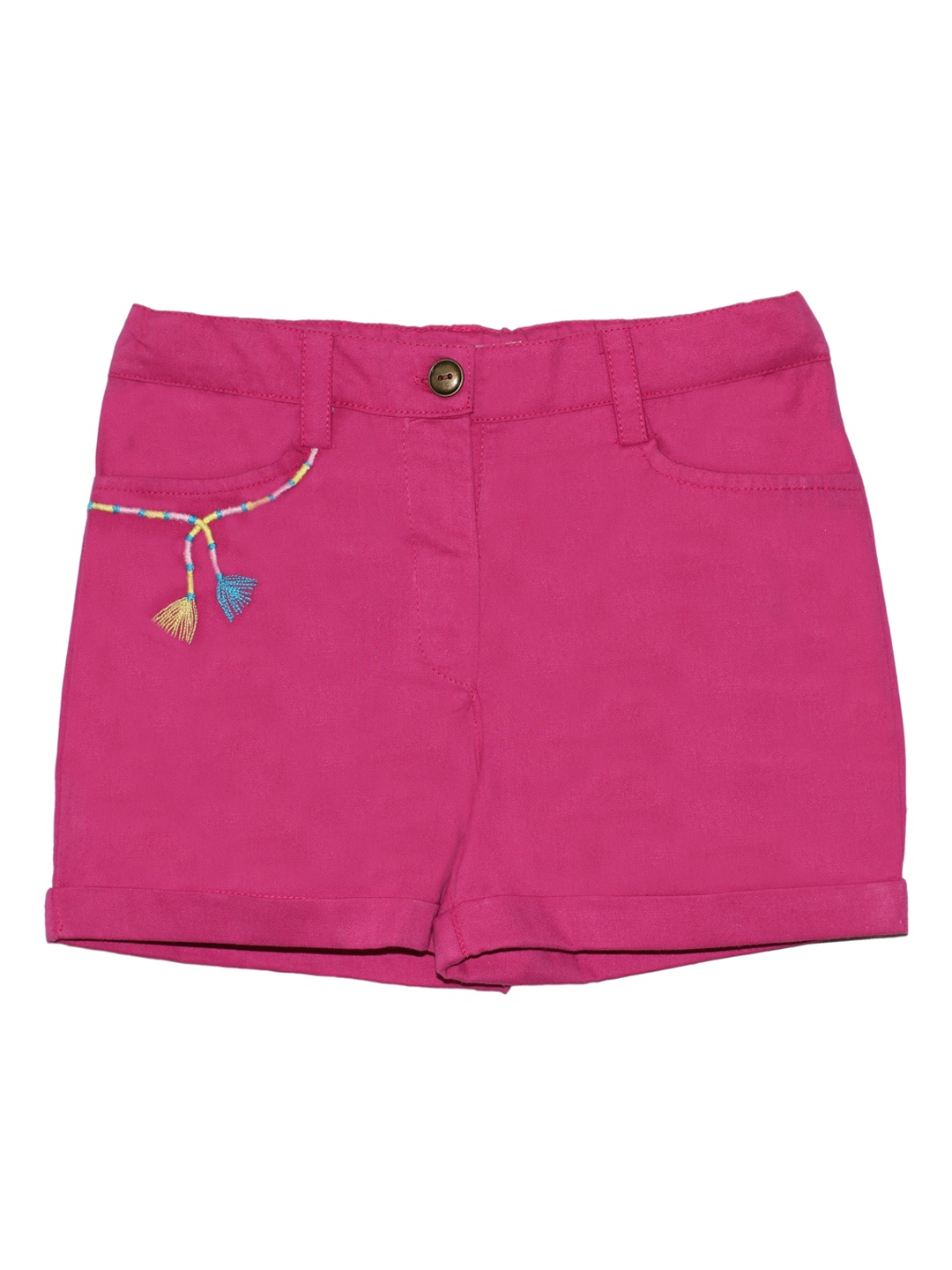 

My Little Lambs Girls Magenta Solid Regular Fit Regular Shorts