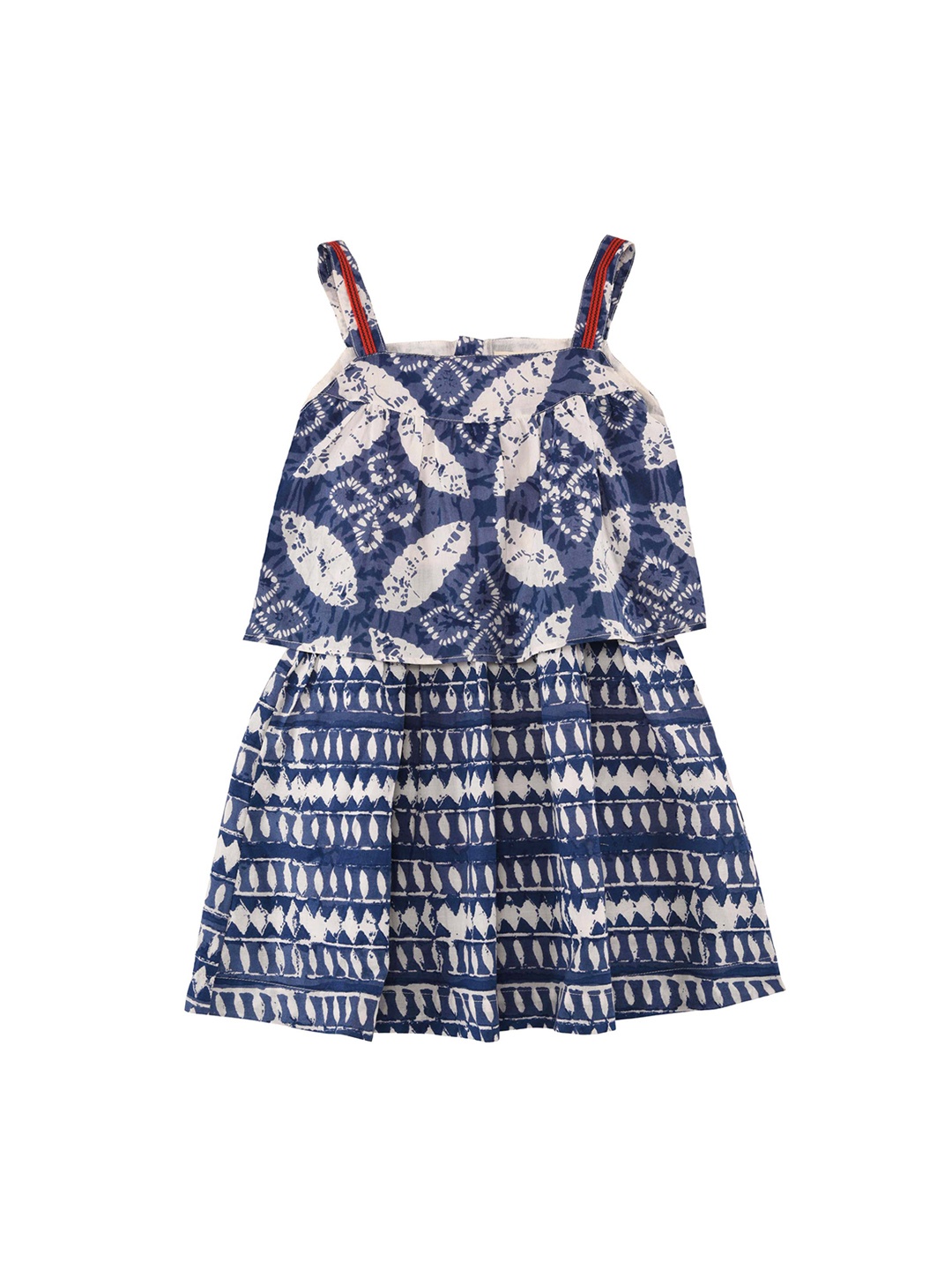 

My Little Lambs Girls Blue Printed Fit and Flare Dress