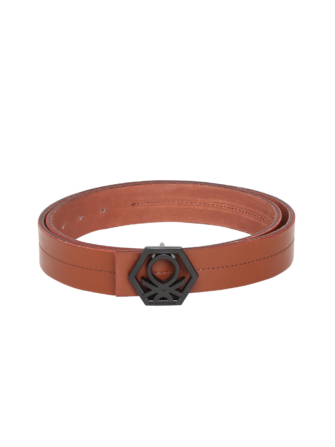 

United Colors of Benetton Men Tan Solid Belt