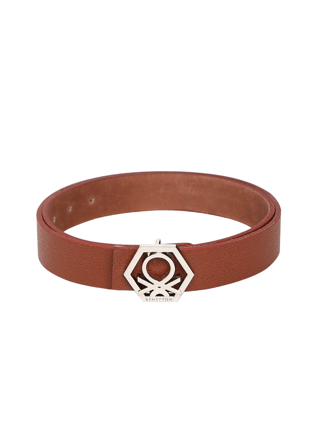 

United Colors of Benetton Men Tan Solid Belt