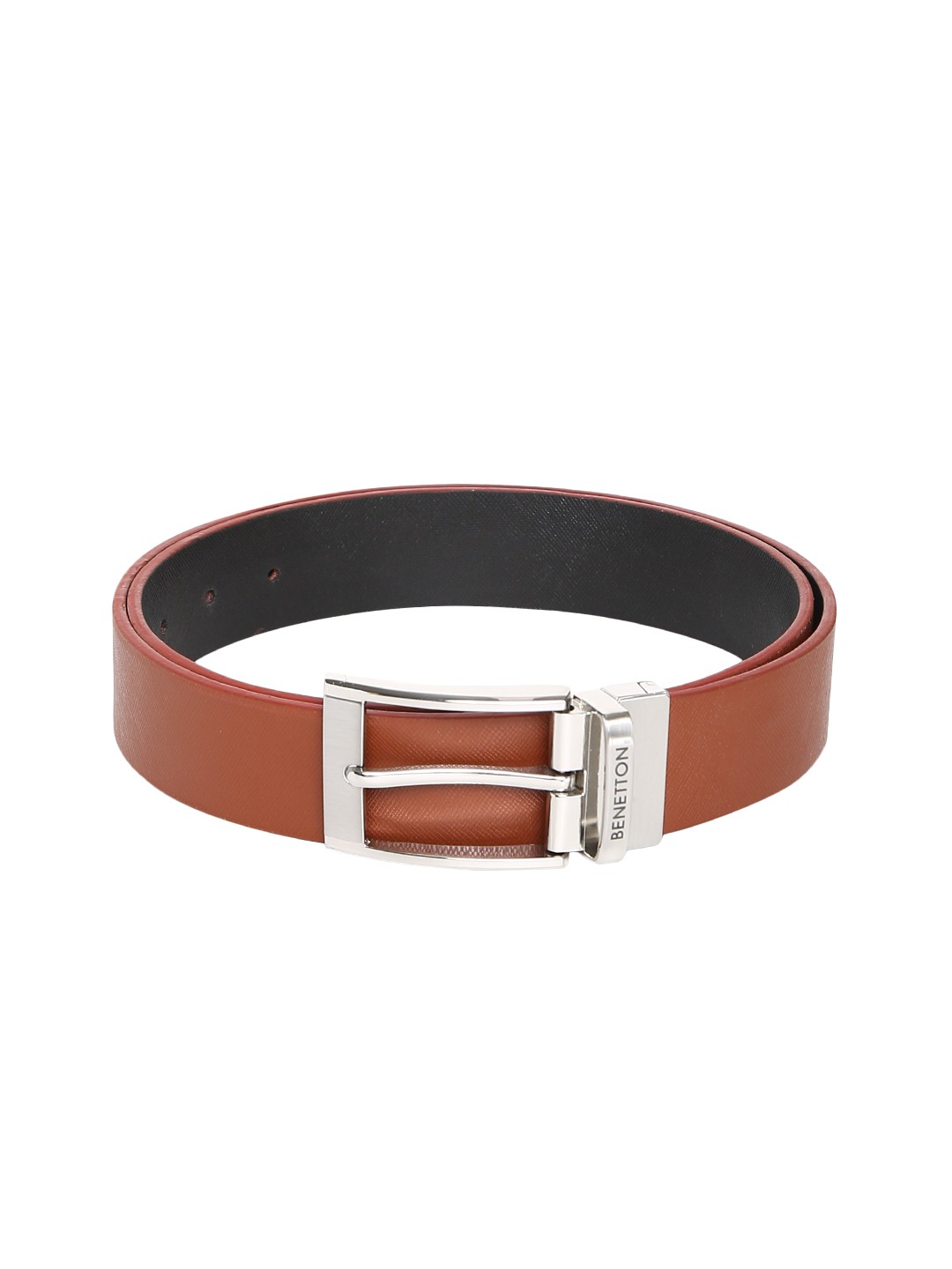 

United Colors of Benetton Men Brown & Black Textured Belt