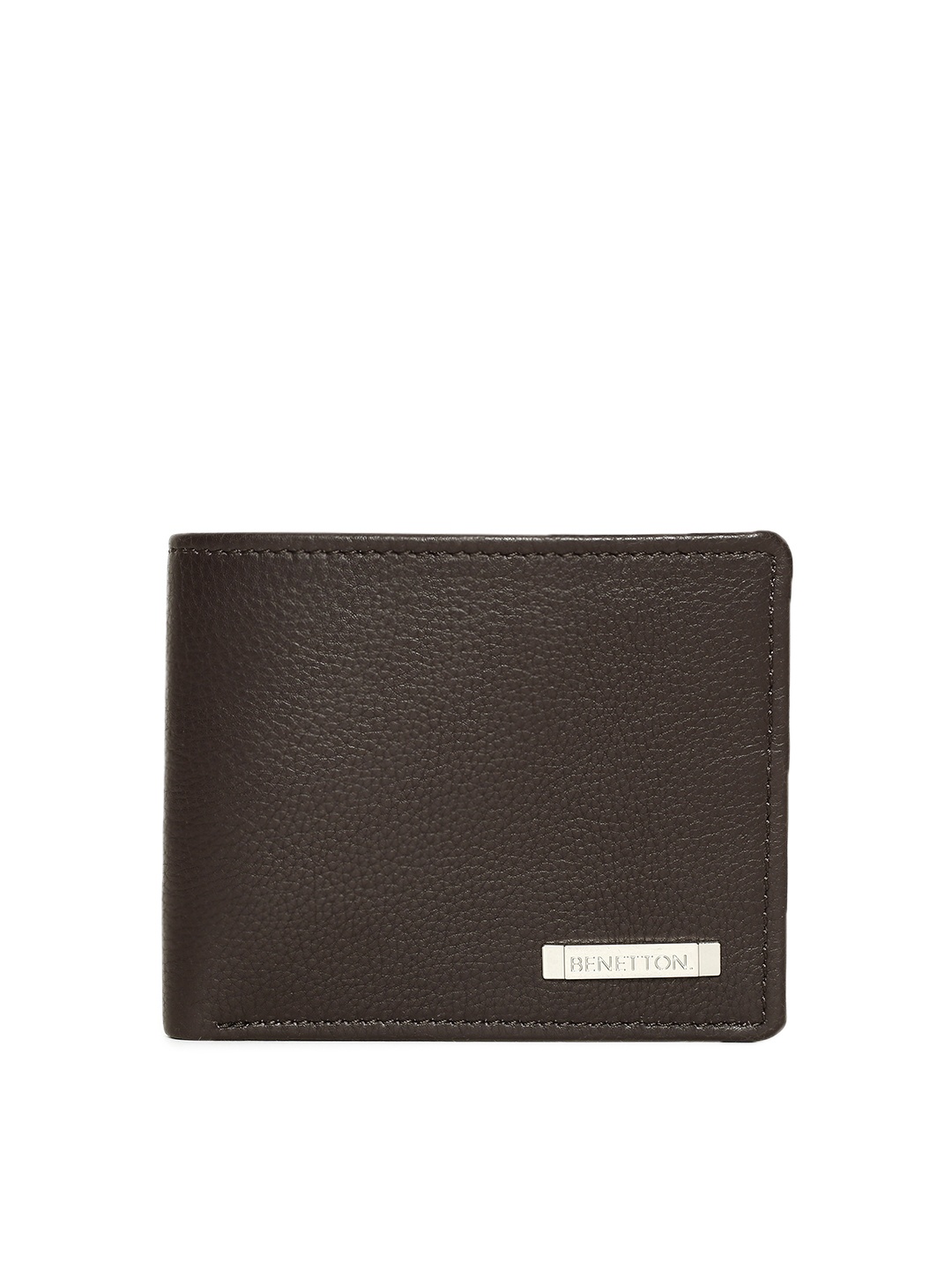 

United Colors of Benetton Men Brown Solid Two Fold Wallet
