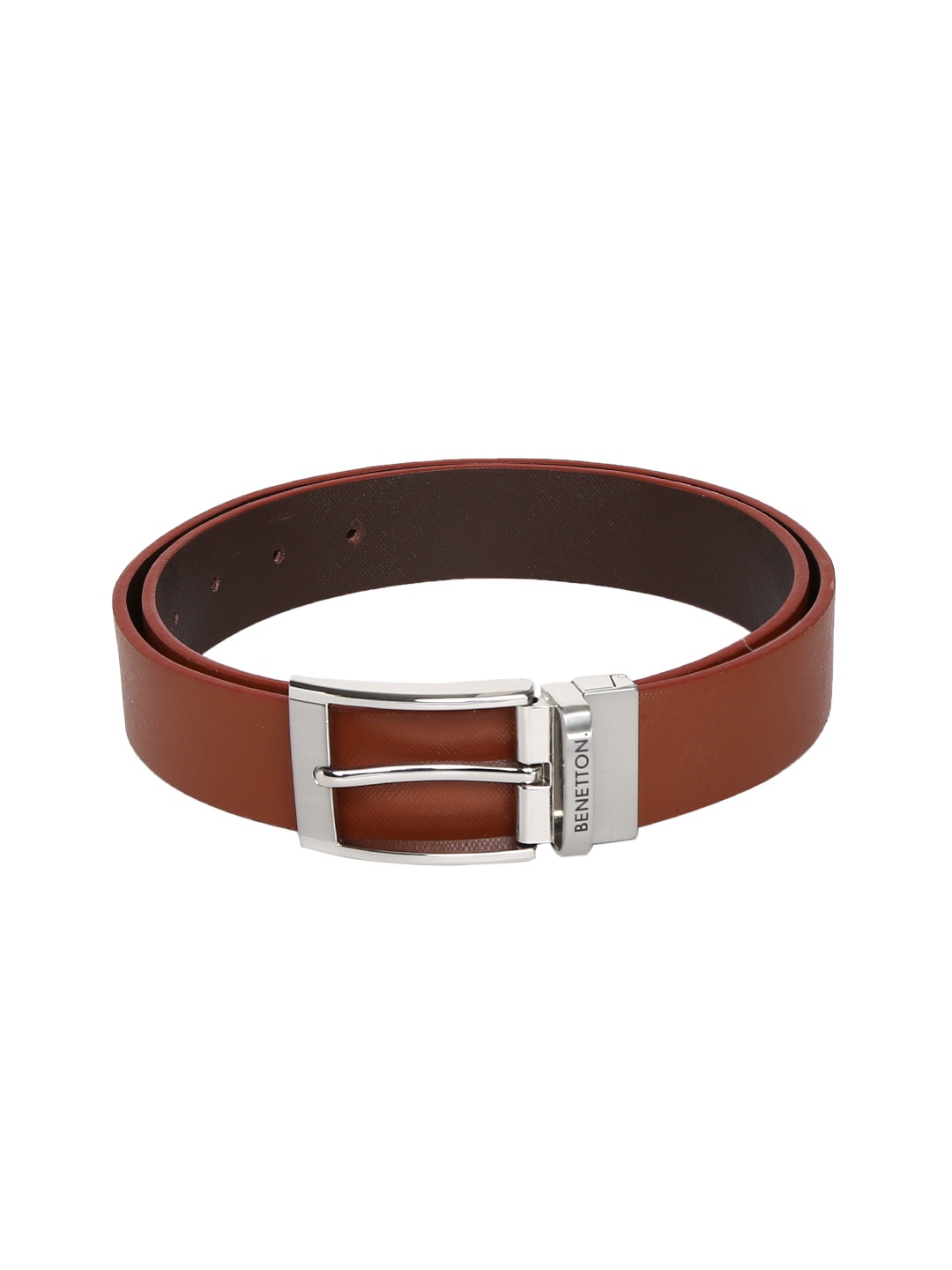 

United Colors of Benetton Men Tan & Brown Solid Belt