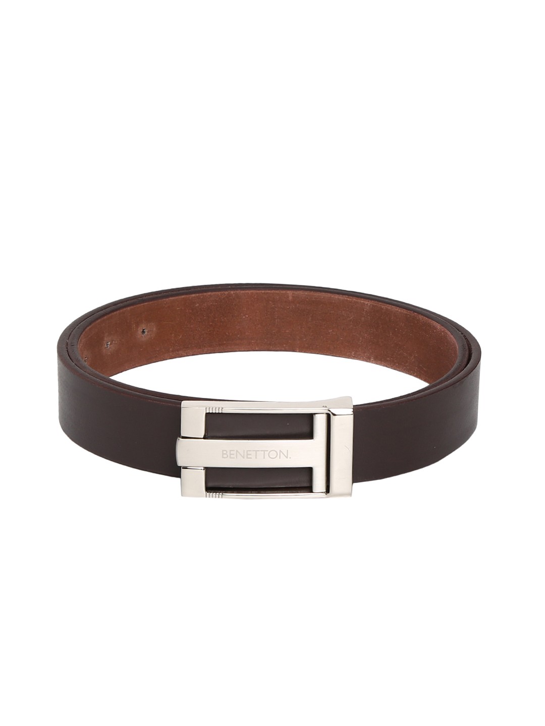 

United Colors of Benetton Men Brown Solid Leather Belt