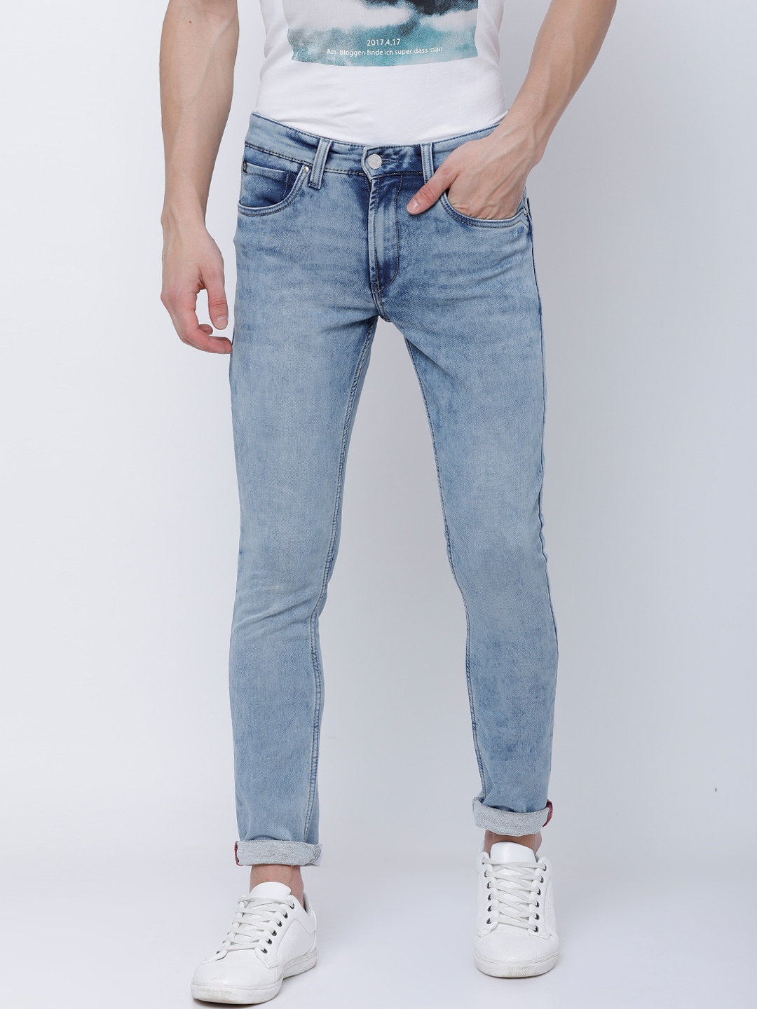 

LOCOMOTIVE Men Blue Slim Fit Mid-Rise Clean Look Stretchable Jeans