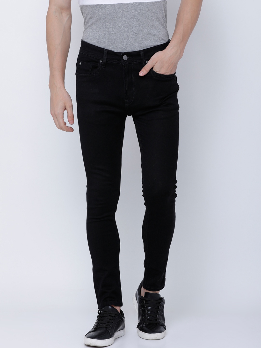 

LOCOMOTIVE Men Black Slim Fit Mid-Rise Clean Look Stretchable Jeans