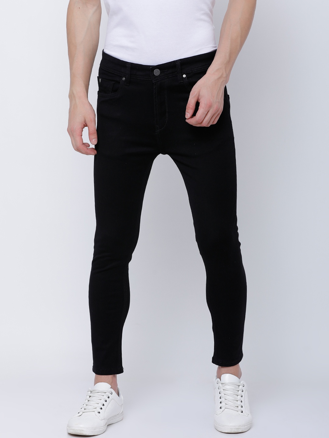 

LOCOMOTIVE Men Black Skinny Fit Mid-Rise Clean Look Stretchable Jeans