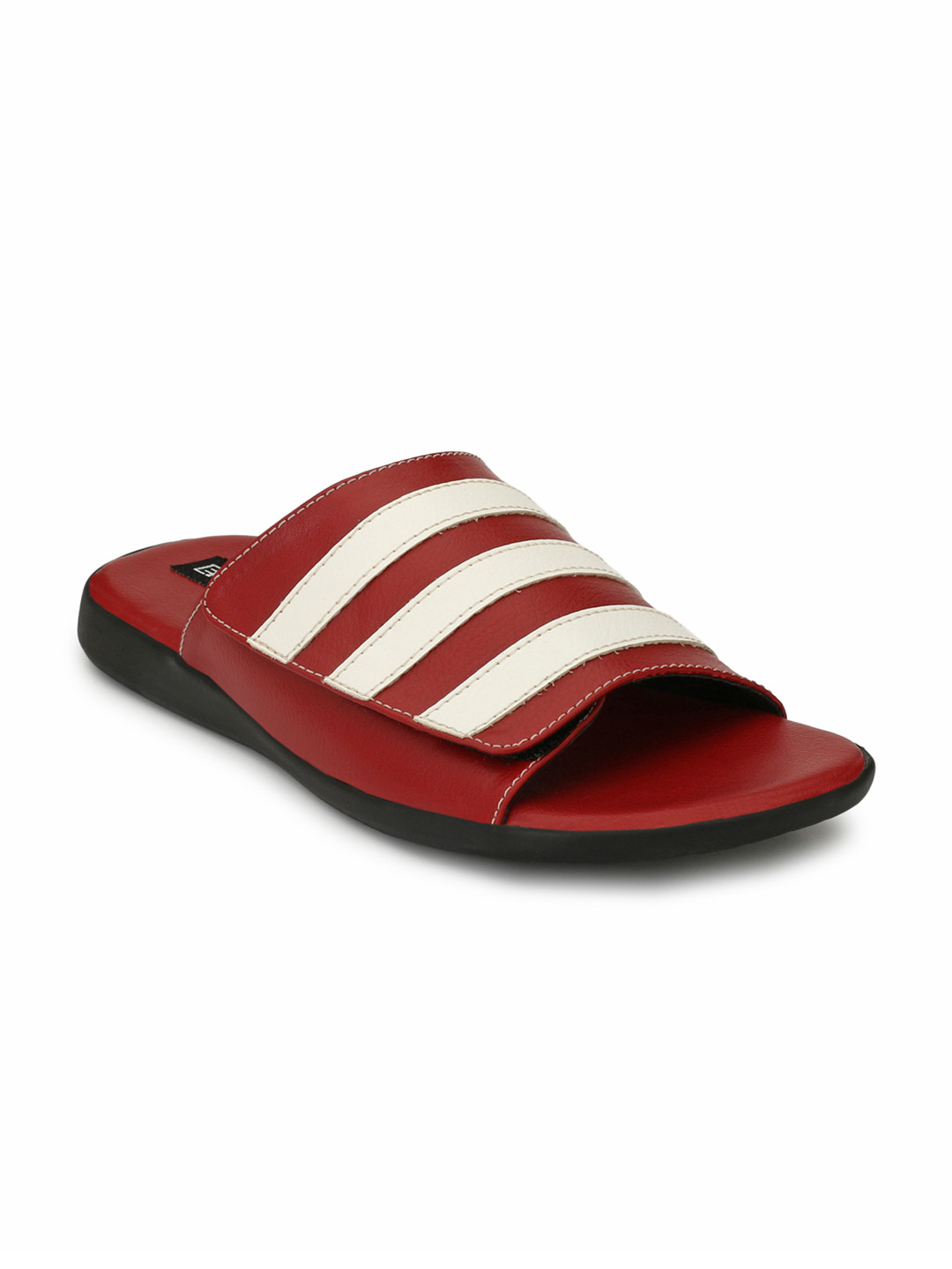 

Eego Italy Men Red & White Striped Sliders