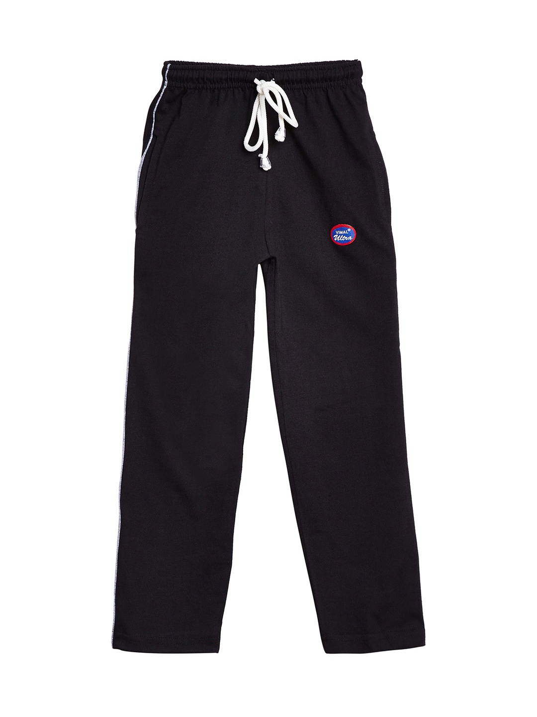 

VIMAL JONNEY Girls Black Solid Slim Fit Trackpants