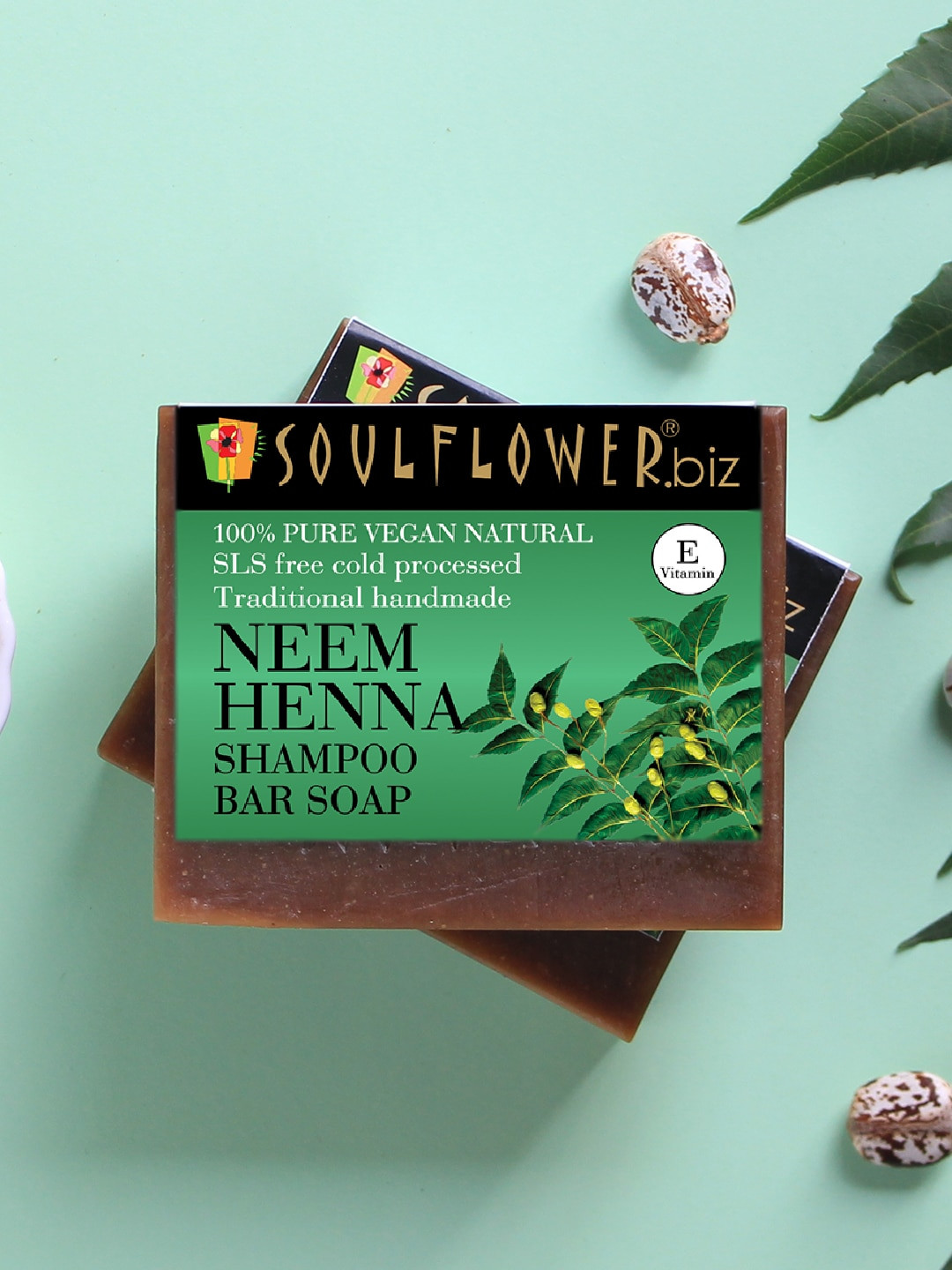 

Soulflower Unisex Neem Heena Soap, Brown