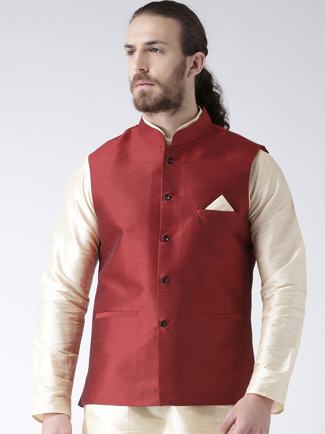 

Deyann Men Maroon Nehru Jacket