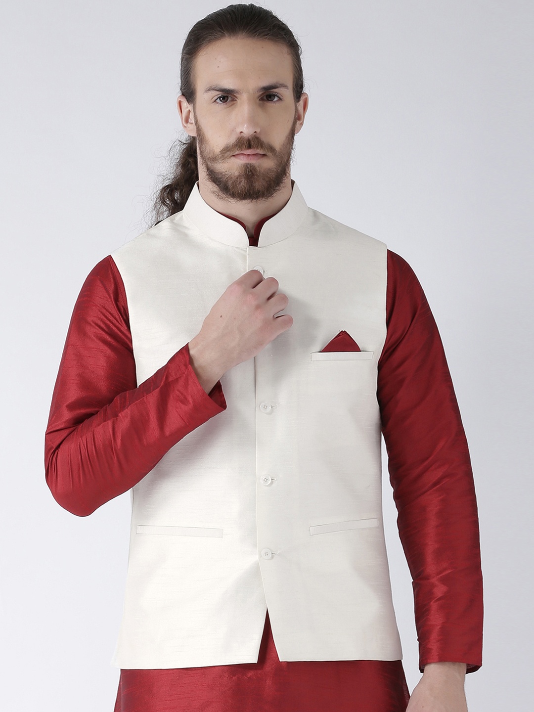 

Deyann Men Off-White Nehru Jacket
