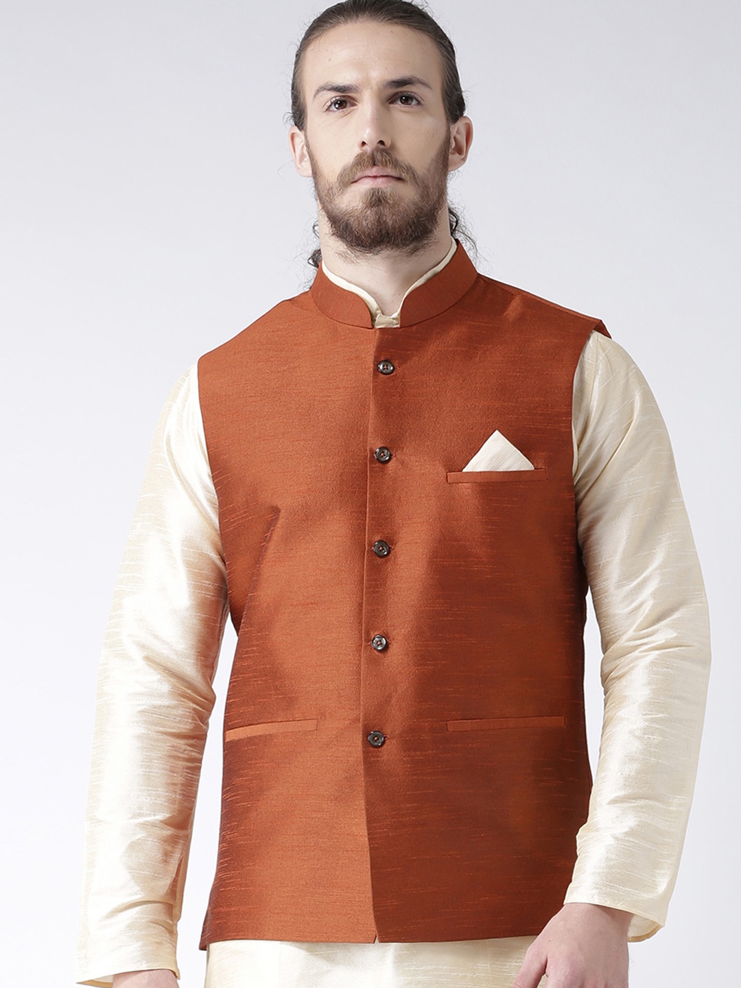 

Deyann Men Rust Nehru Jacket