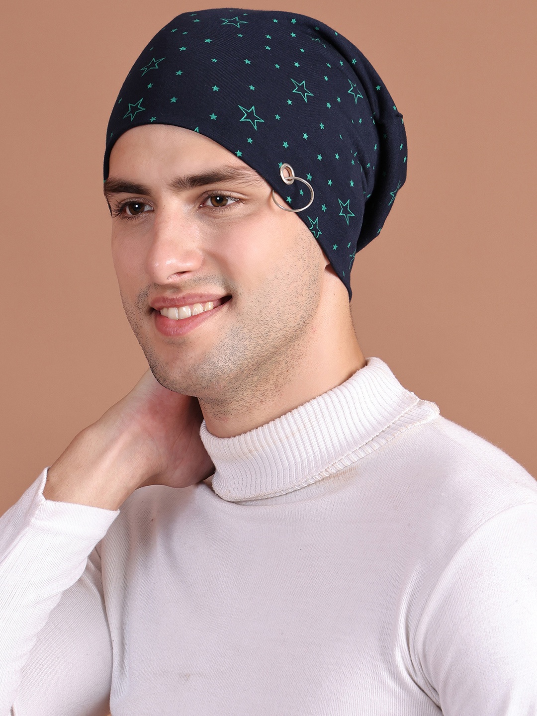 

VIMAL JONNEY Men Navy Blue Printed Beanie