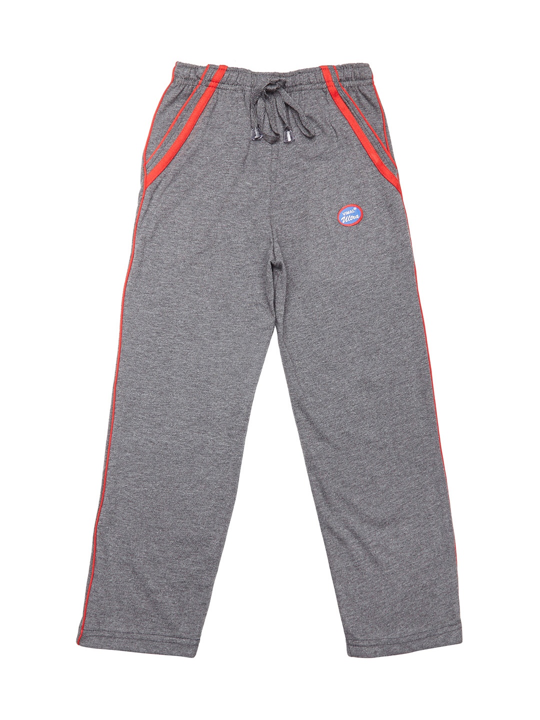 

VIMAL JONNEY Boys Grey Solid Trackpants