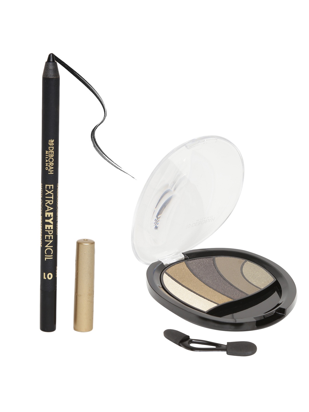 

Deborah Milano Set of Khaki Eyeshadow Palette 05 & Black Matita Occhi Eye Pencil 01, Multi