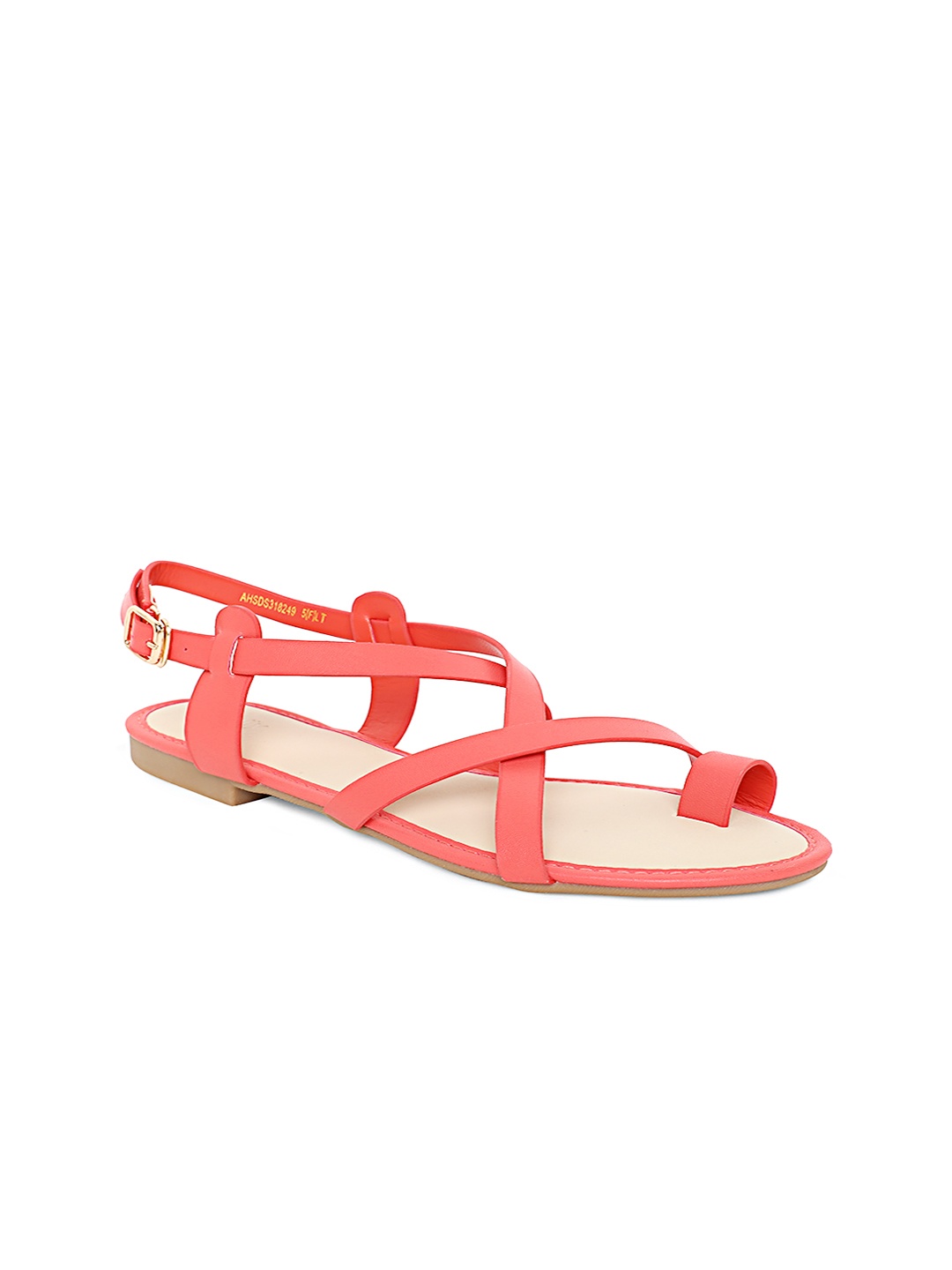 

Allen Solly Women Coral Red Solid One-Toe Flats