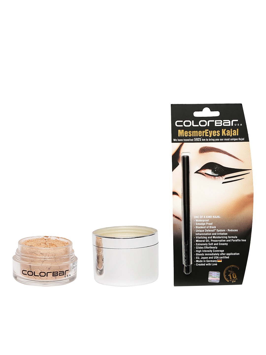 

Colorbar Set of Miss Reflective Body Shimmer & MesmerEyes Kajal, Beige