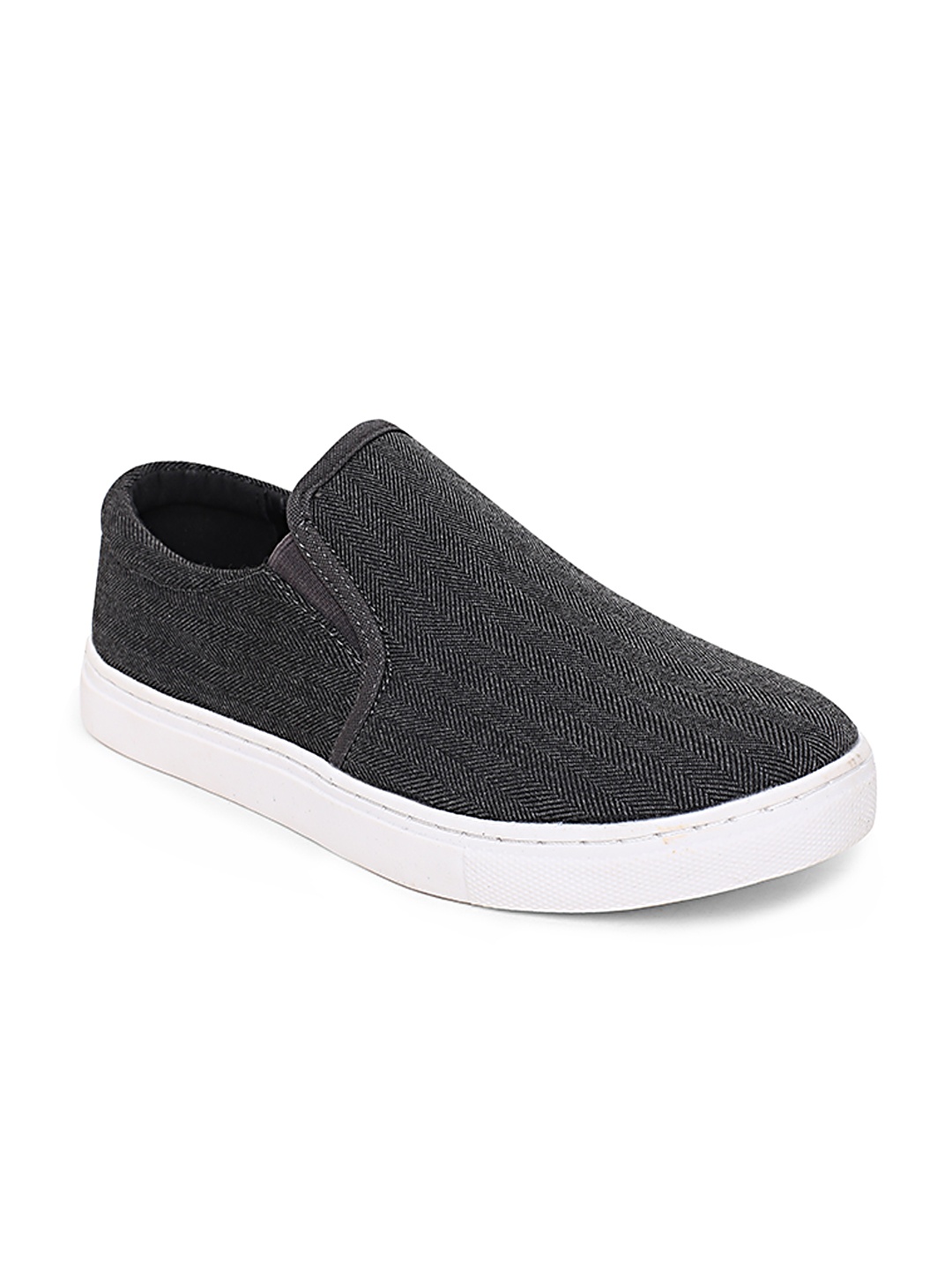 

Allen Solly Women Charcoal Grey Self-Striped Slip-On Sneakers