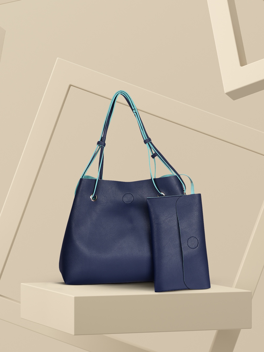

OsaiZ Blue Solid Tote Bag