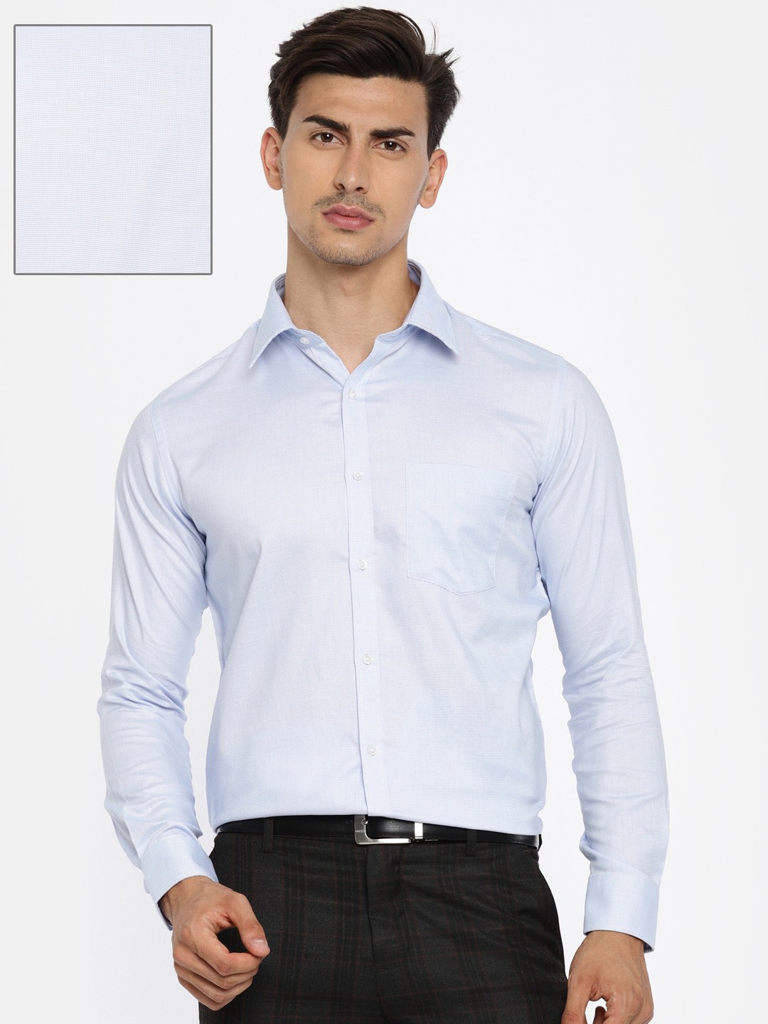 

Park Avenue Men Blue Slim Fit Self-Design Formal Shirt